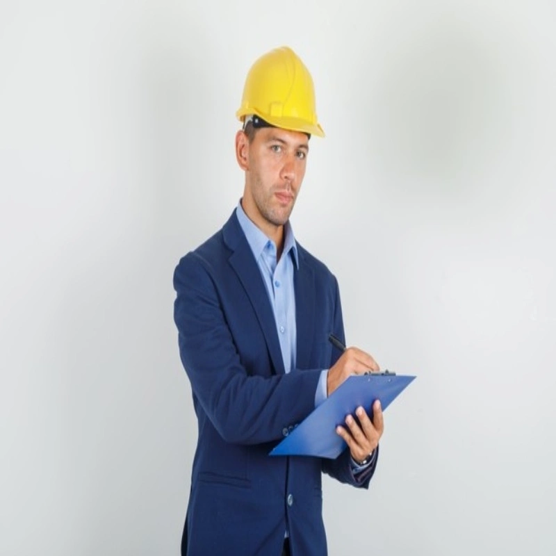 Assessor holding a clipboard